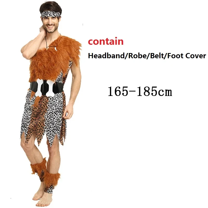 Picture 7: ▶❤Halloween Cosplay Costume Stage Performance Costume Men Women Indigenous People African Primitive Indian Leopard Pattern Set❤◀