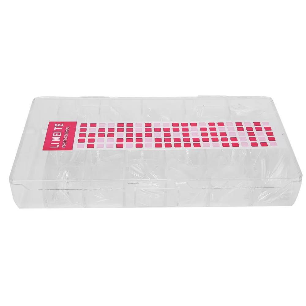 500PCS ABS Full Cover Clear Stiletto Nail Tips Glossy Finish Trapezoid Shape Manicure Fake Nail Patches 10 Sizes