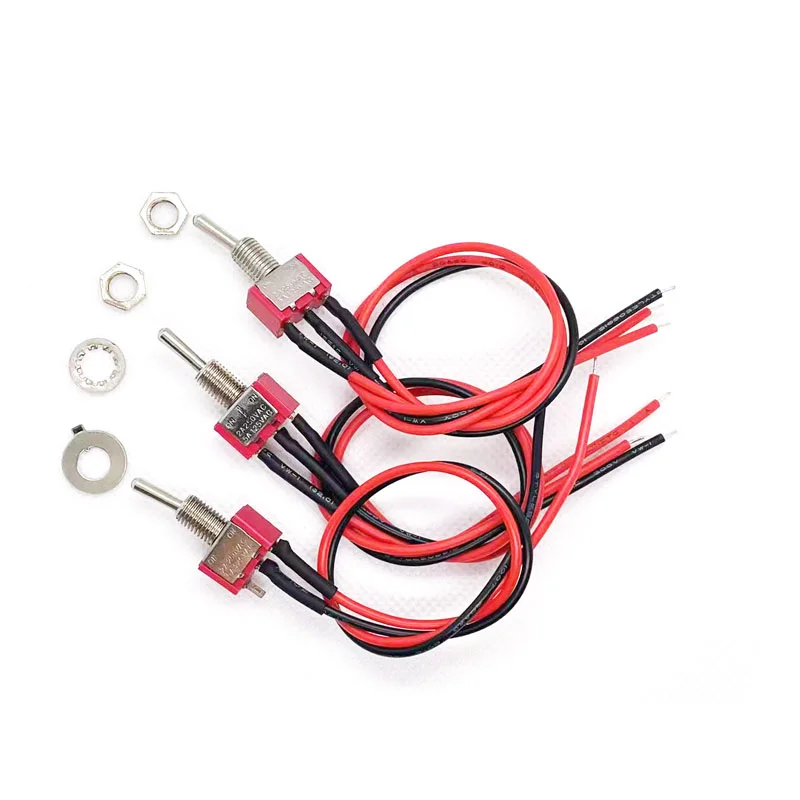 10PCS Button switch with cable 2 pin 3 pin 2 gear 3 gear swing head arm switch MTS-102 101 103 123 Cable 20CM