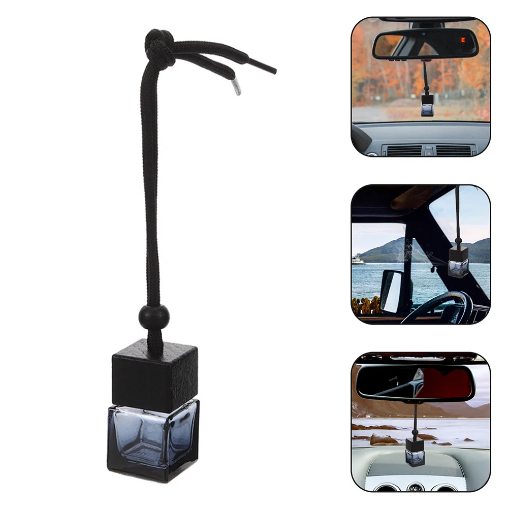 

4Pcs Car Air Freshener Hanging Bottles Black Cap Empty Diffuser for Essential Oils Aromatherapy Perfume Home Scents