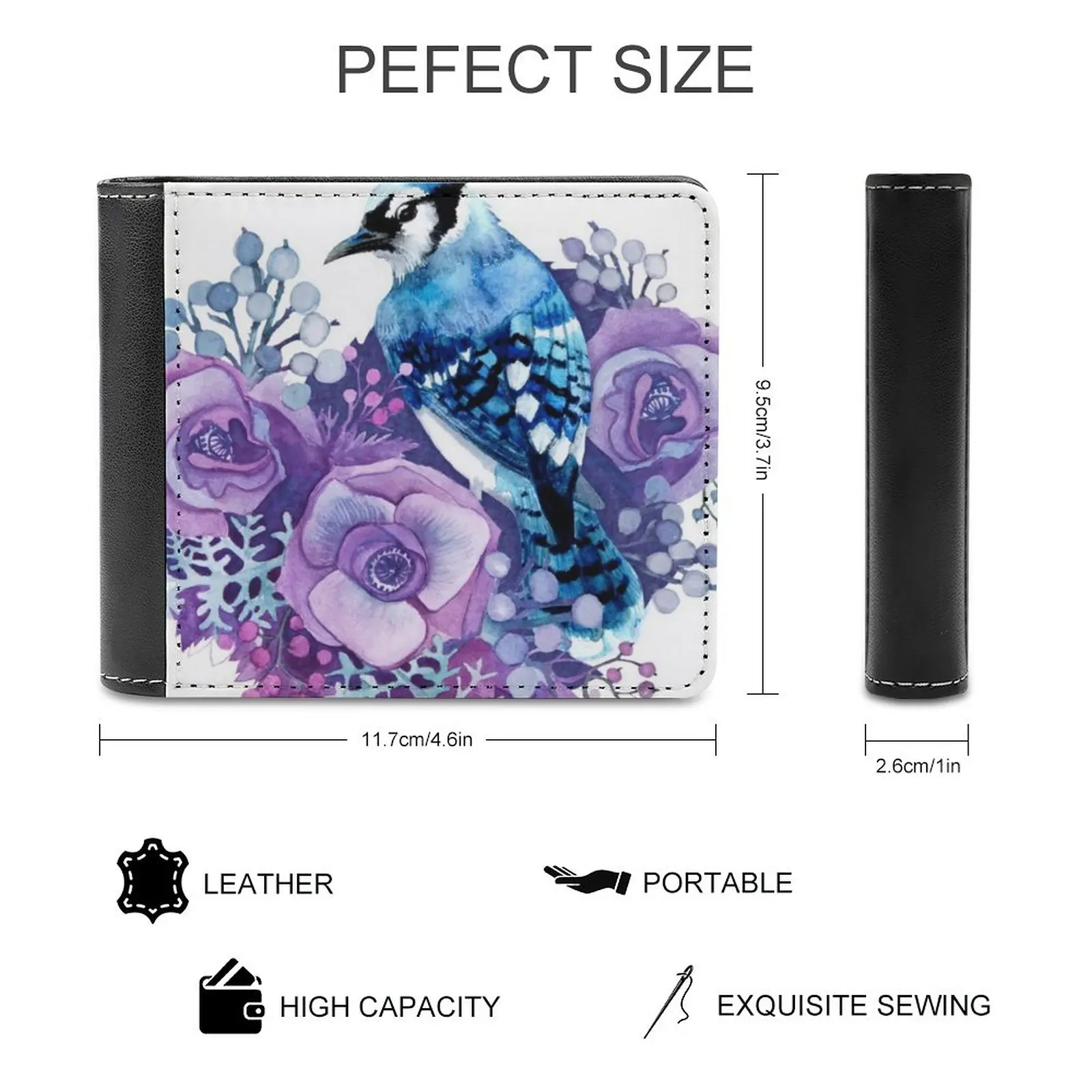 Corgi 초상화 가죽 지갑 남성 슬림 지갑 카드 홀더 지갑 돈 가방 Corgi Pembroke 웨일스 어 Corgi 카디건 웨일스 어 Corgi Dogs