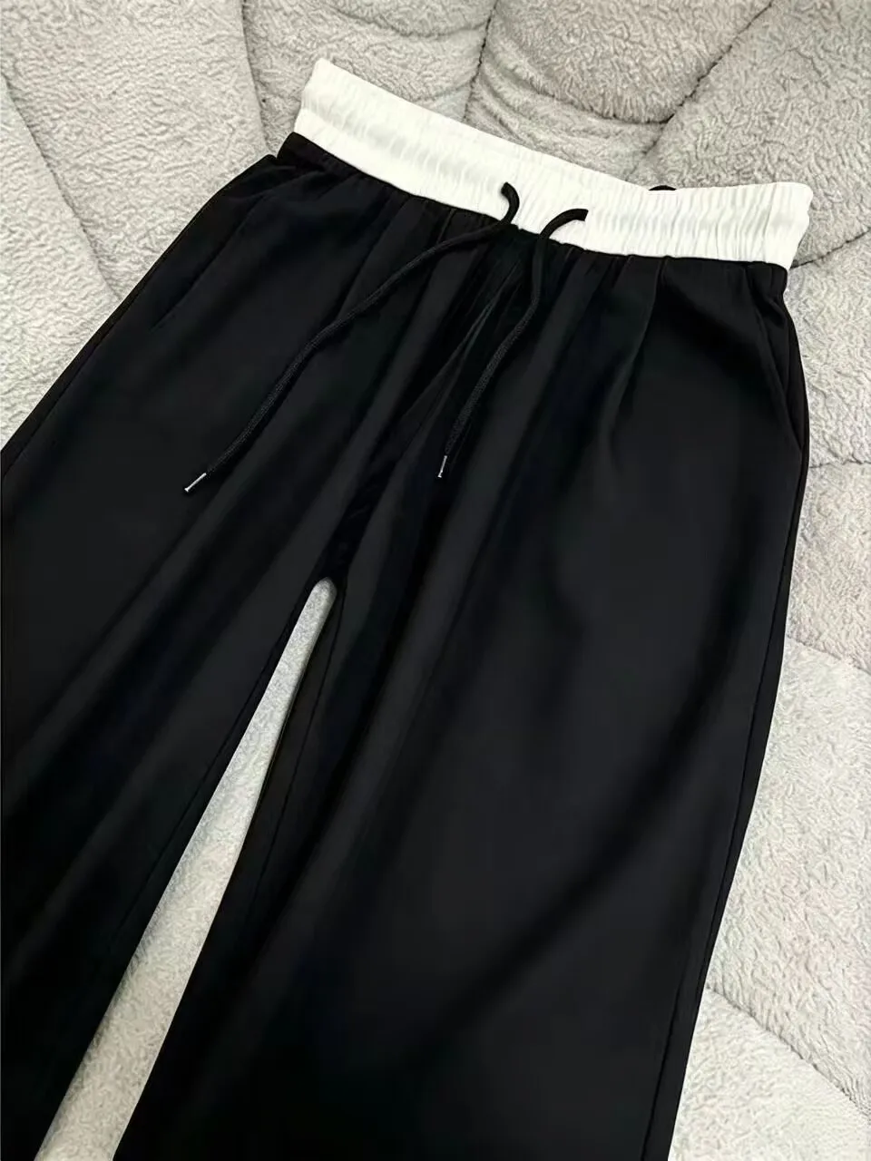 High Waist Fleece Lined Thickened Sports Wide Leg Pants Loose Casual Straight Cut Trousers for Men And Women Autumn Winter pl...