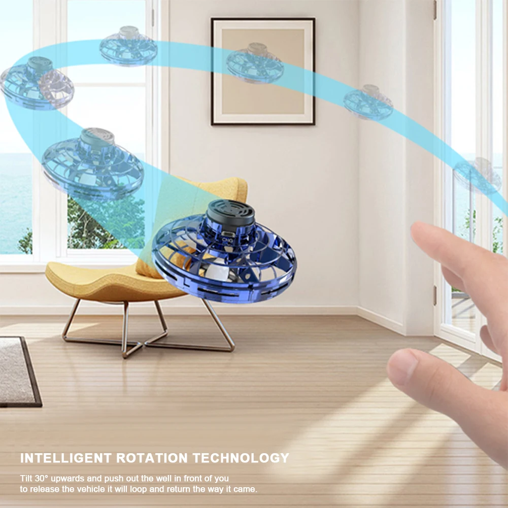 Helicopter Spinner Toy 360° Rotating Flying Fingertip Spinners 100mAh with LED Lights for Adult Kids Decompression Toy