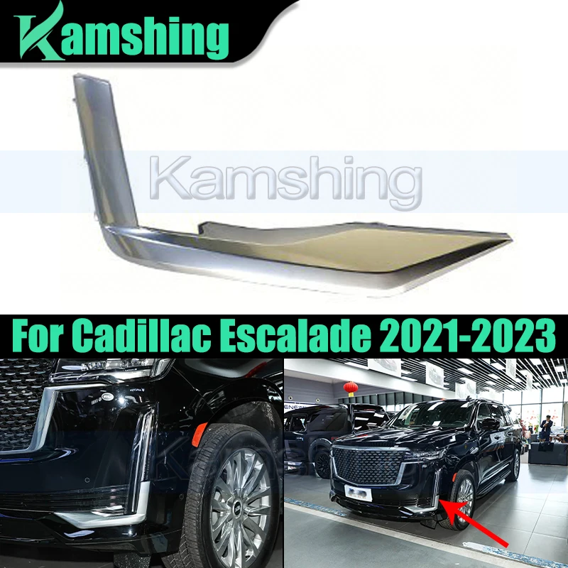 

Car Front Foglight Frame Trim Strip For Cadillac Escalade 2021-2023 Foglamp Frame Bright Strip