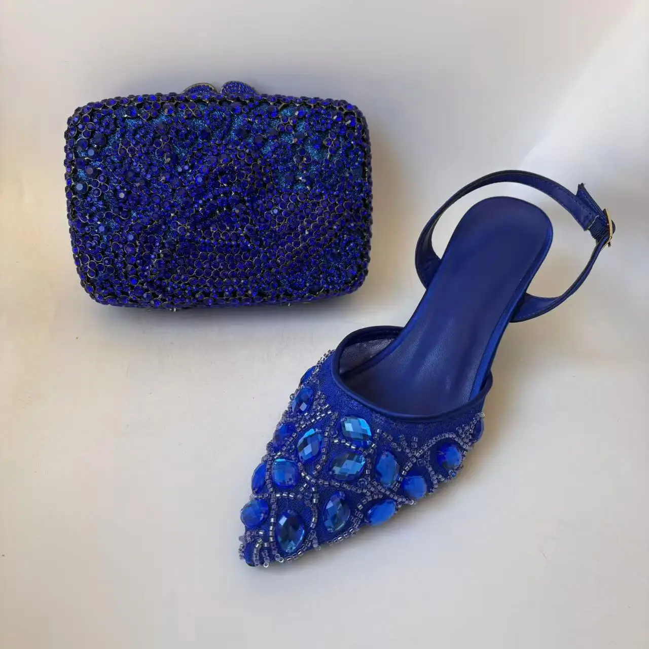

LNATISNOVA Purple High Heels Sandals and Bag Women's Gem Dress Shoes Wedding Stiletto Sandals Lady Bride High-Heeled Shoes Bags