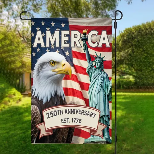 Years America Garden Flag House Decor Outdoor Yard Patriotic Double S UUI GGX