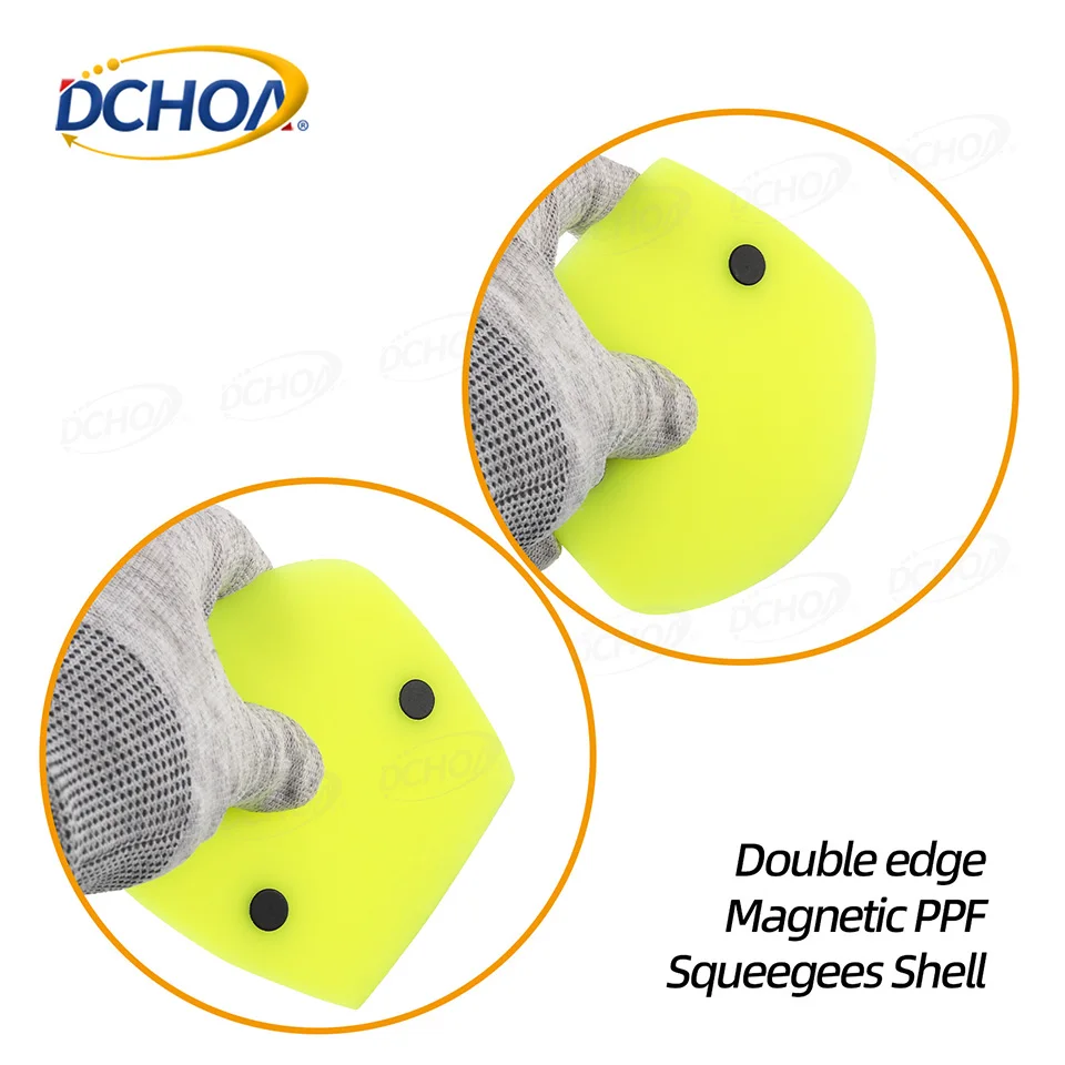 DCHOA Double Edge Magnetic PPF Squeegee Tool for Car Vinyl Wrap Window Tint Film Installation Auto Detailing Edge Tucking Tool