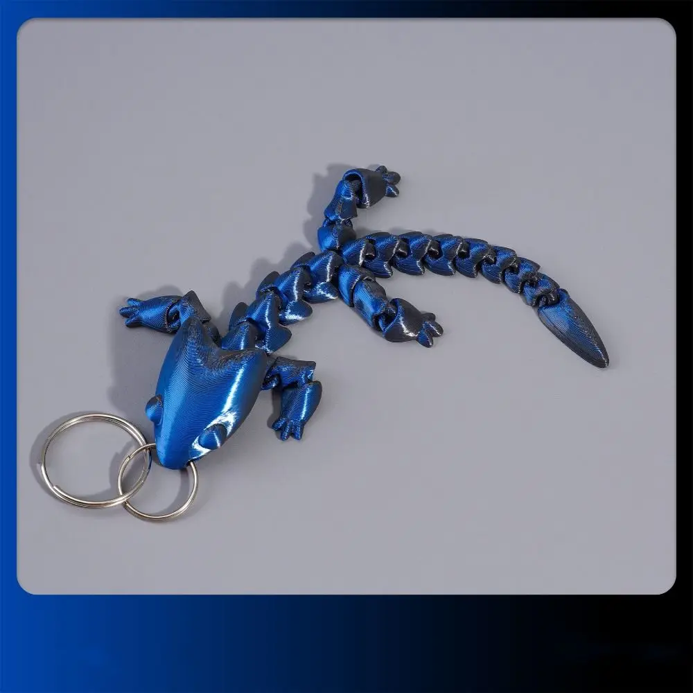 3D Printed Chinese Dragon Keychain Fidget Toy Cartoon Adjustable Body Joints Pendant Funny Charms Articulated Dragon Lizard Toy