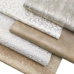 Shimmer Glitter Leather Sheest Metallic Snake Faux Leather Floral goffrato pelle sintetica Leopard Vinyl per fai da te 21x29CM Y389