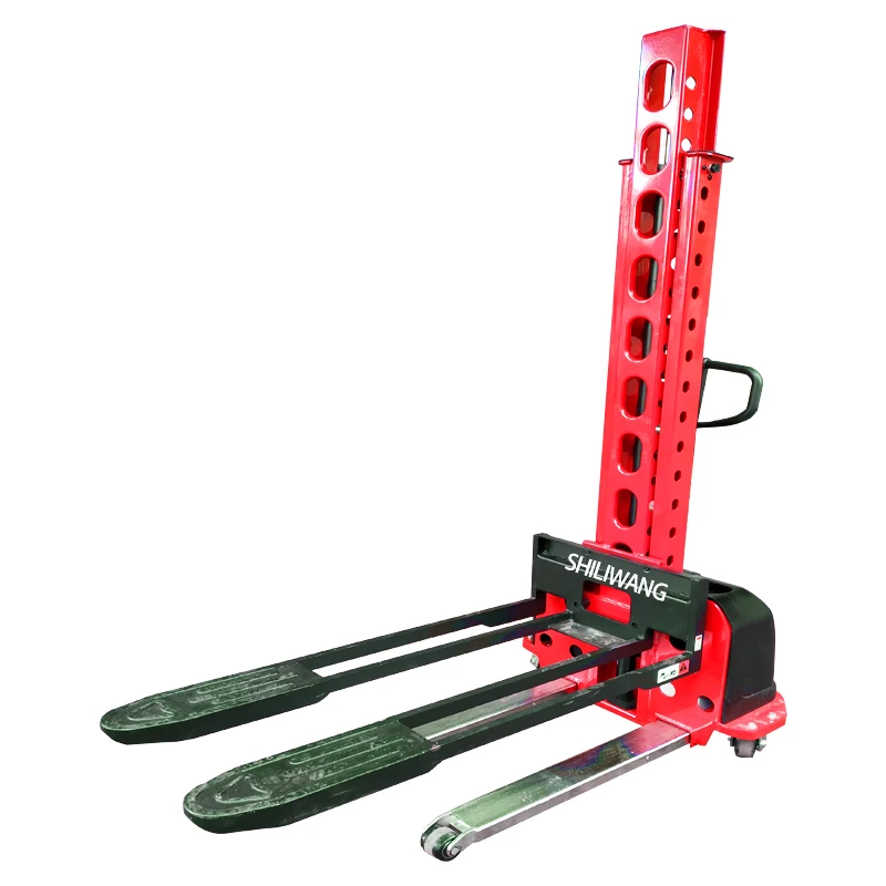 Forklift 500kg Semi Electric Self Loading Lift Electric Pallet Truck 1100 to 1300mm