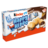Kinder Happy Hippo Cocoa Crunchy wafer with milk and cocoa filling 103.5g (5 pieces)