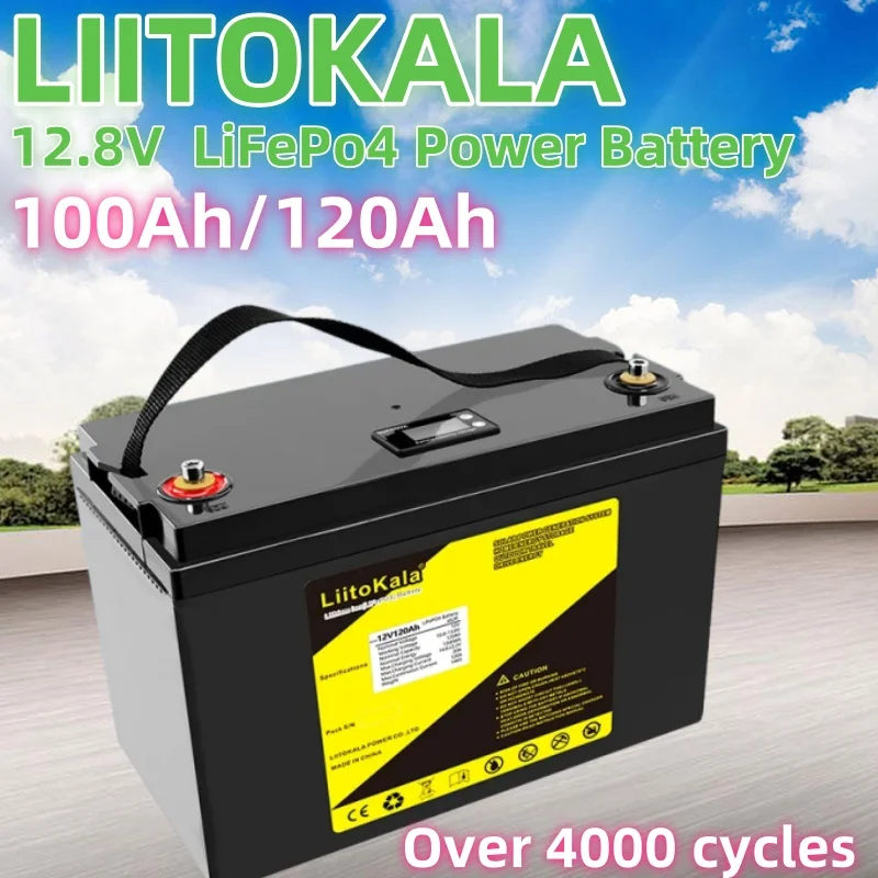 

LiitoKala 12 В 100 Ач 120 Ач LiFePO4 аккумулятор 12,8 В аккумуляторы 4000 циклов для кемперов на колесах гольф-каров внедорожный внедорожный солнечный ветер