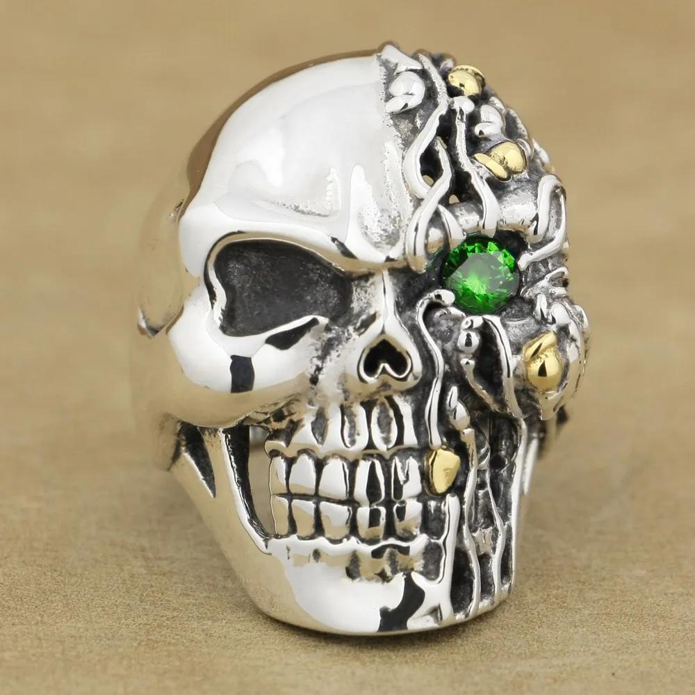 

CZ Eye 925 Sterling Silver Skull Ring 8VX06 US Size 7~15