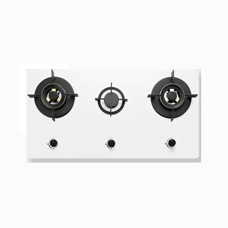 Home Appliances Three-eye White Gas Stove Built-in Household Natural Gas Three-head Gas Cooker Porous Fierce Fire Cooker