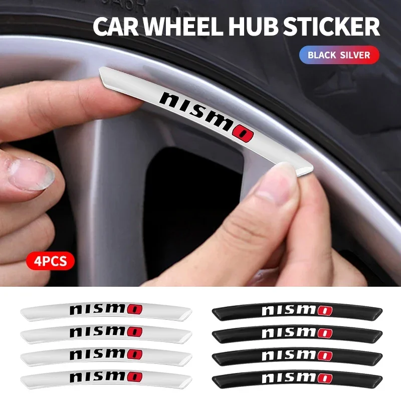 4 шт., наклейки на колеса автомобиля, наклейки на ступицу колеса, Стайлинговые наклейки для Nismo Nissan Gtr K13 T32 370z Juke Jdm, автоаксессуары