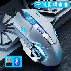 Gaming Mouse 2.4G Bluetooth Wireless Rechargeable Mouse For Laptop RGB Backlight E-Sports Mechanical Mouse For PC Computer Gamer