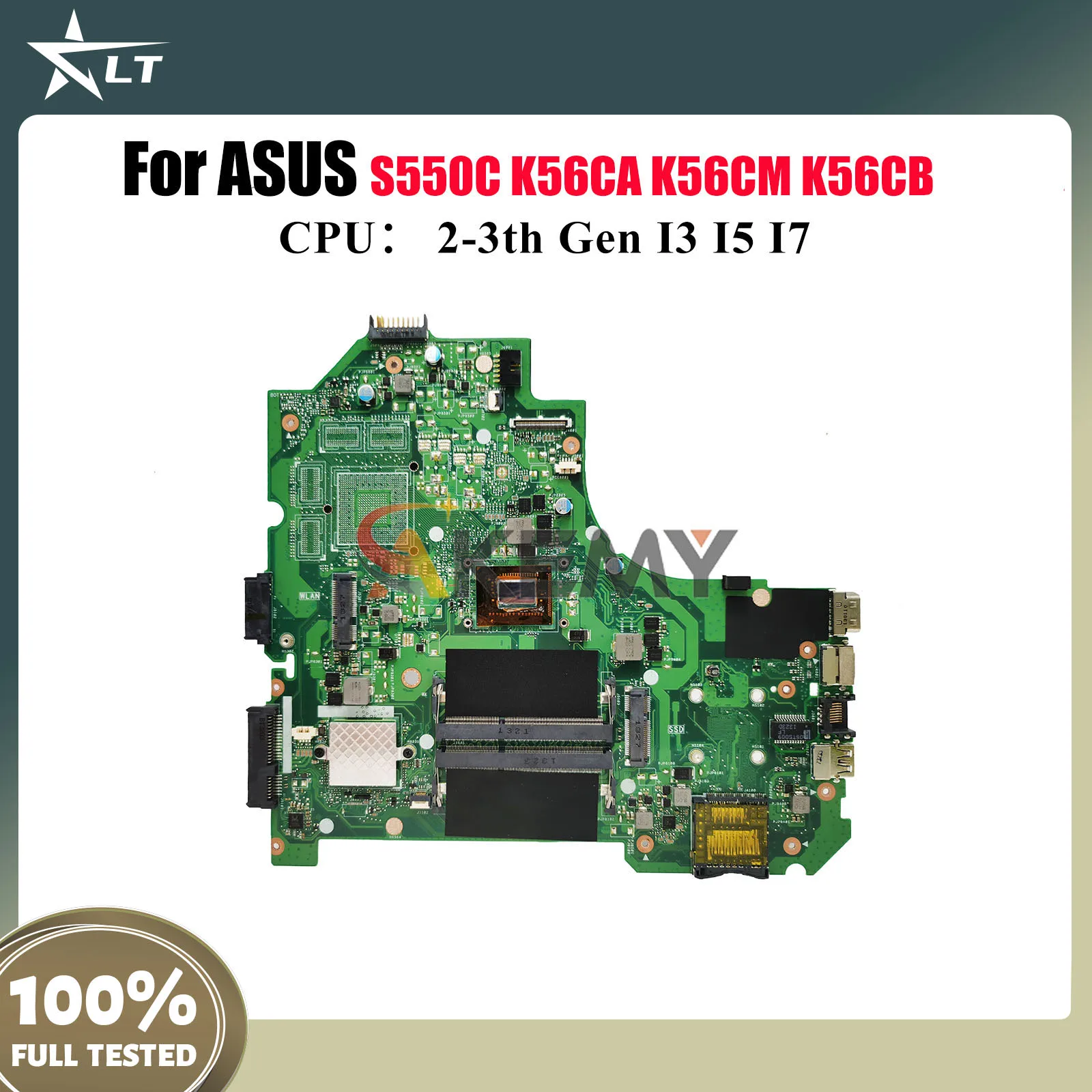 

K56CA Laptop Motherboard For ASUS K56CM K56CB K56C K56CA S550C Notebook Mainboard With I3 I5 I7 CPU 100% tests OK fast shipping