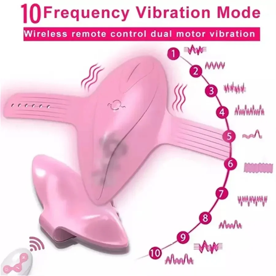 Wearable Panty Vibrator Adjustable Size with Remote Control Mini Butterfly G-spot Clitoral Vibrator Ladies Adult Erotic Products - view 2