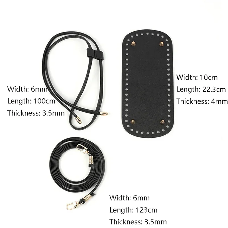 EverToner Handmade Making Accessories PU Leather Bag Bottom Shaper Crochet DIY Drawstring Crochet Bucket Bag