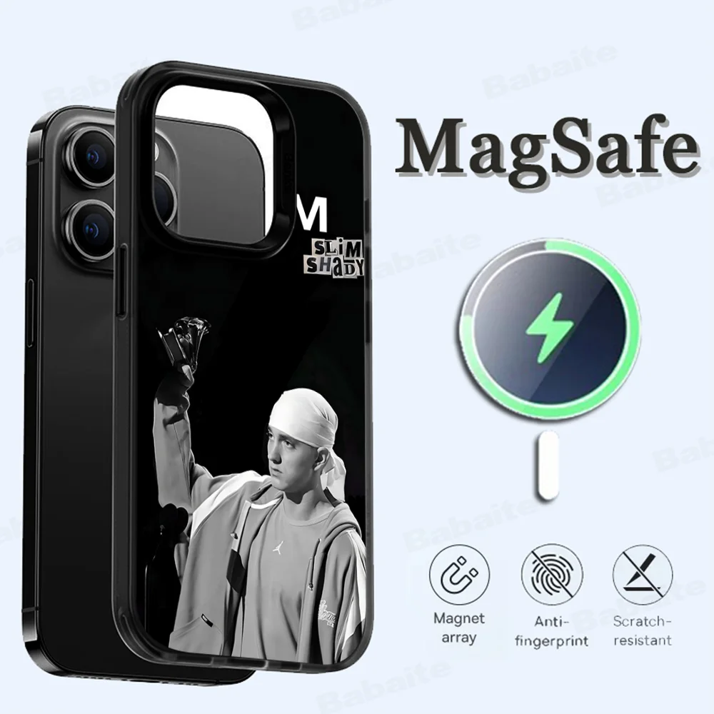 Rapper E-Eminem Phone Case Magesafe Magnetic Wireless Charge Case For iPhone 16 11 12 13 14 15 Pro Max Plus Mini