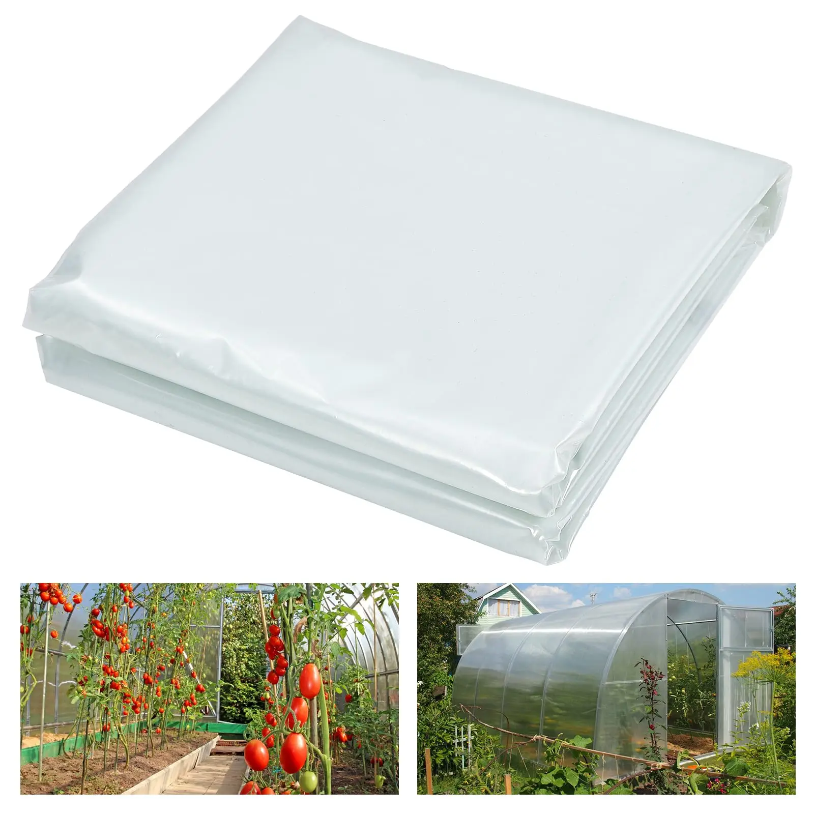 Greenhouse Plastic Sheeting Film Cover 8FTx25FT Polyethylene Greenhouse Film 6 Mil Heavy Duty Plastic Sheeting UV Resistant for