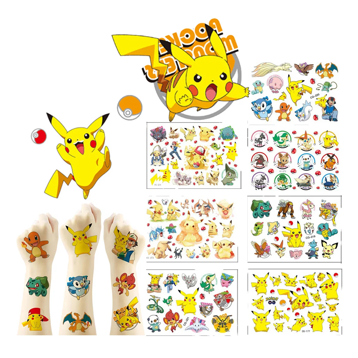 

Pokemon Pikachu Tattoo Stickers Vaiana Oceania Party Favor Gifts Pinata Fillers Children Toys Birthday Guests Gifts Games