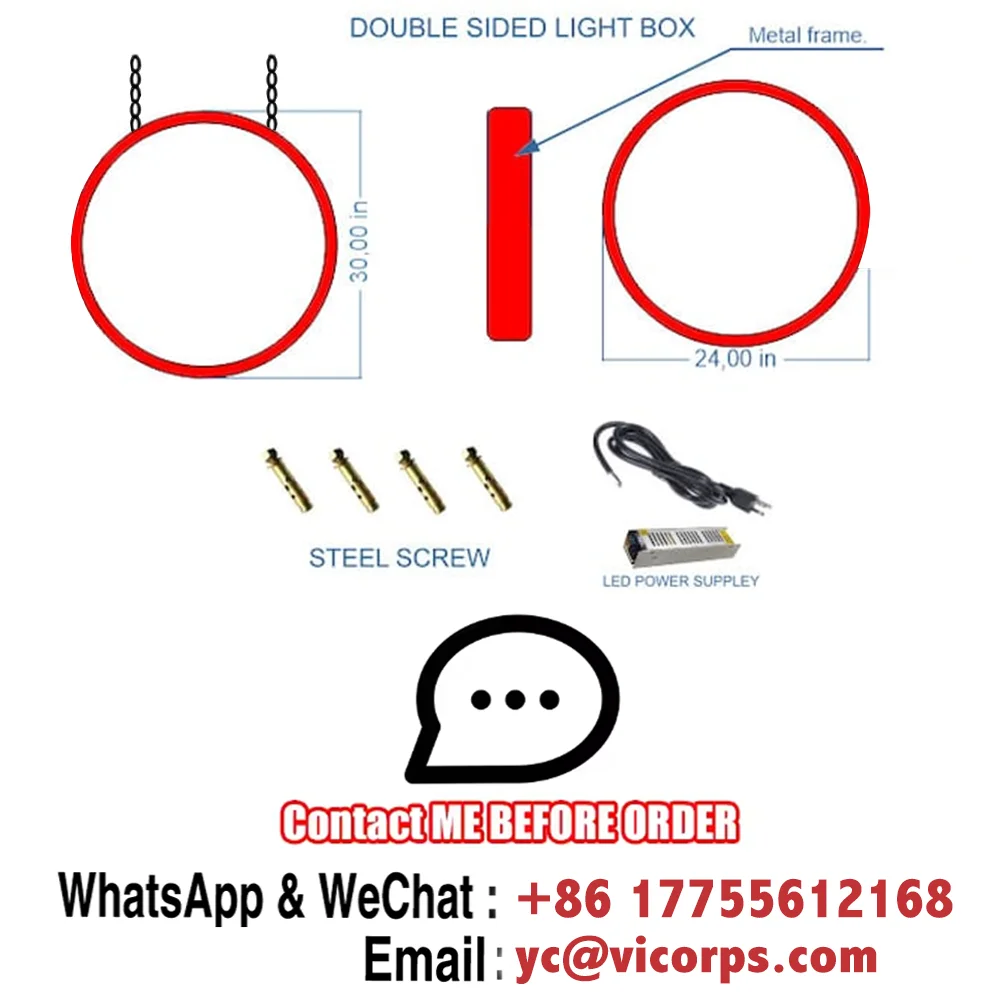 Custom LED Light Box Outdoor Business Sign Round Waterproof Acrylic Double Sided Backlit Advertising Ceiling Mounted Sign