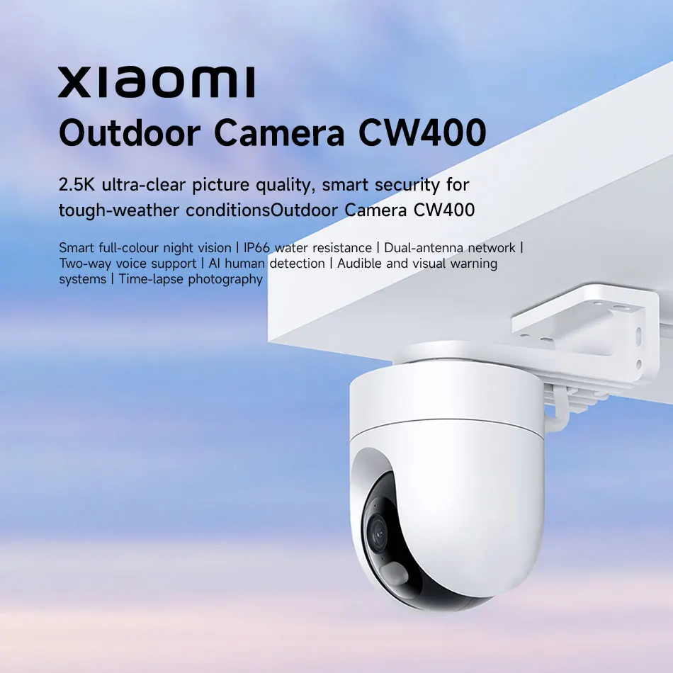 Global Version Xiaomi Outdoor Smart Security CW400 Dual Antenna Network 2.5K Ultra Clear Picture Quality AI Human Detection