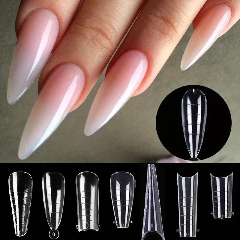 60Pcs/lot Extension False Nails Art Tips Acrylic Fake Finger UV Gel Polish Mold SculptedFullCover PressonManicures Supplies Tool
