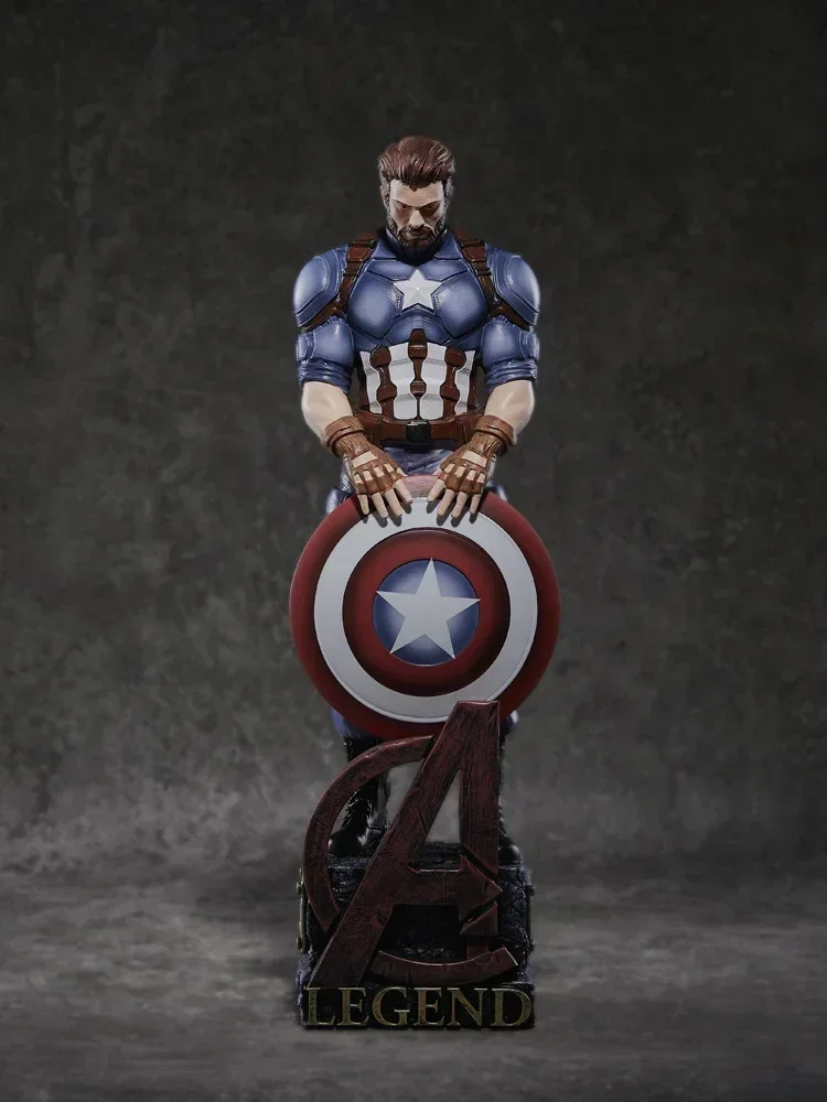 New 54cm Marvel Anime Captain America Figureavengers Ornaments Exquisite And Lifelike Collection Model Desktop Decor Boys Gifts