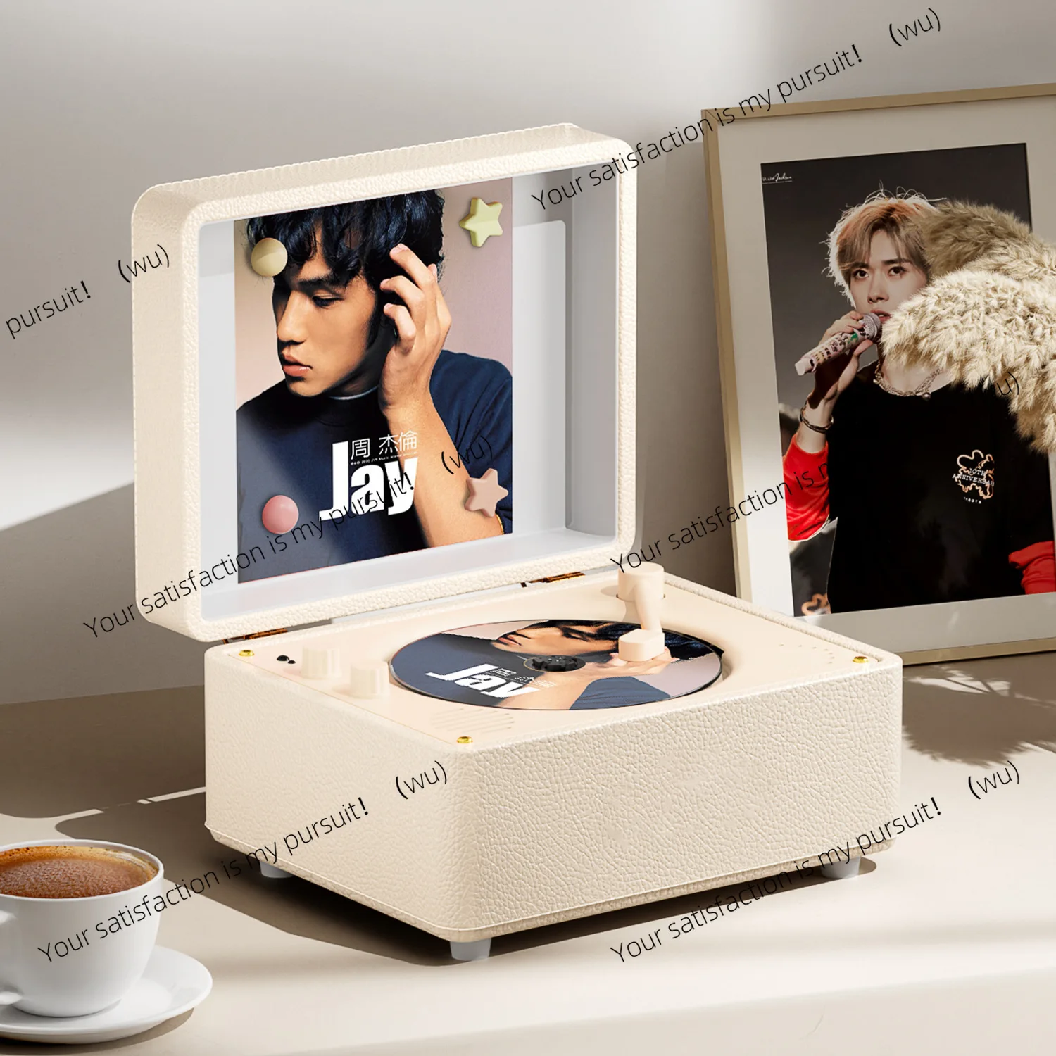 

M525i Vintage CD Player Pink Leather Creative Album CD Bluetooth Audio