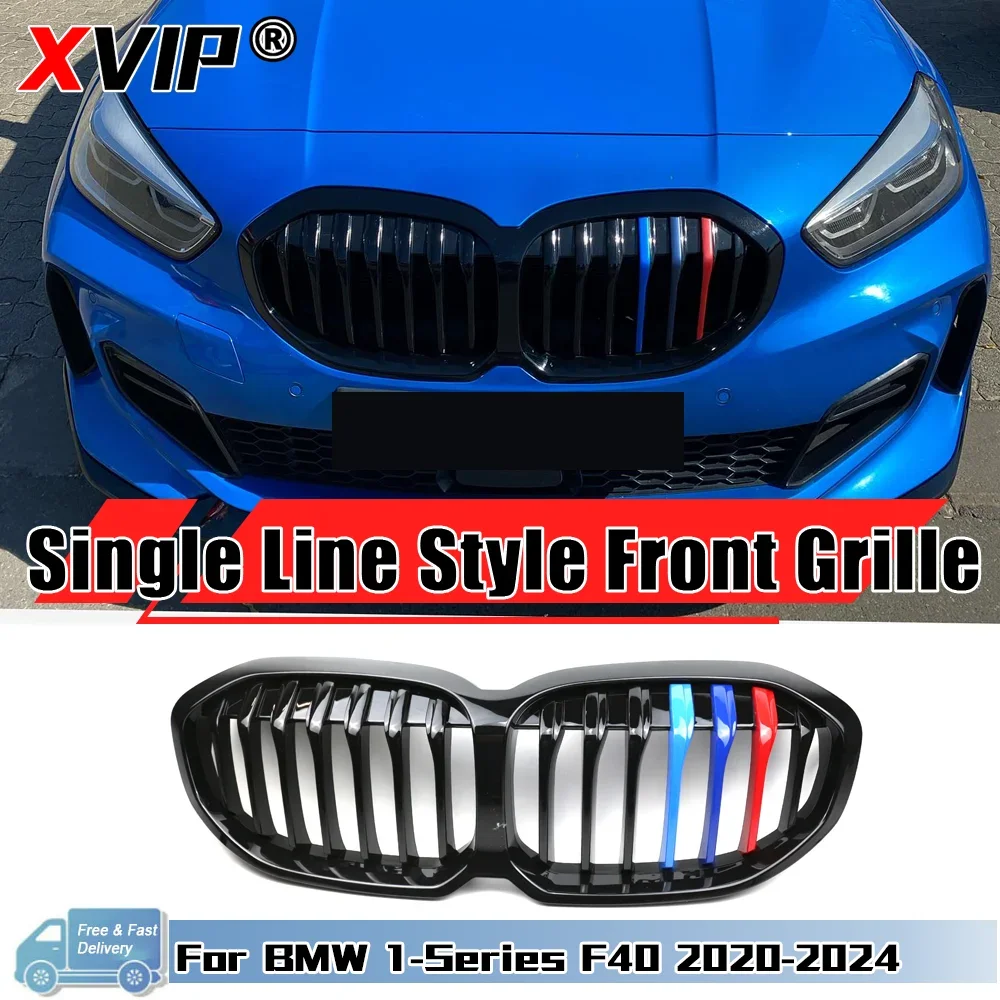 

XVIP Car Front Kidney Grills Grille Black Gloss for BMW 1 Series F40 Tuning 118i 120i 128ti 130i M135i xDrive 2020-2024