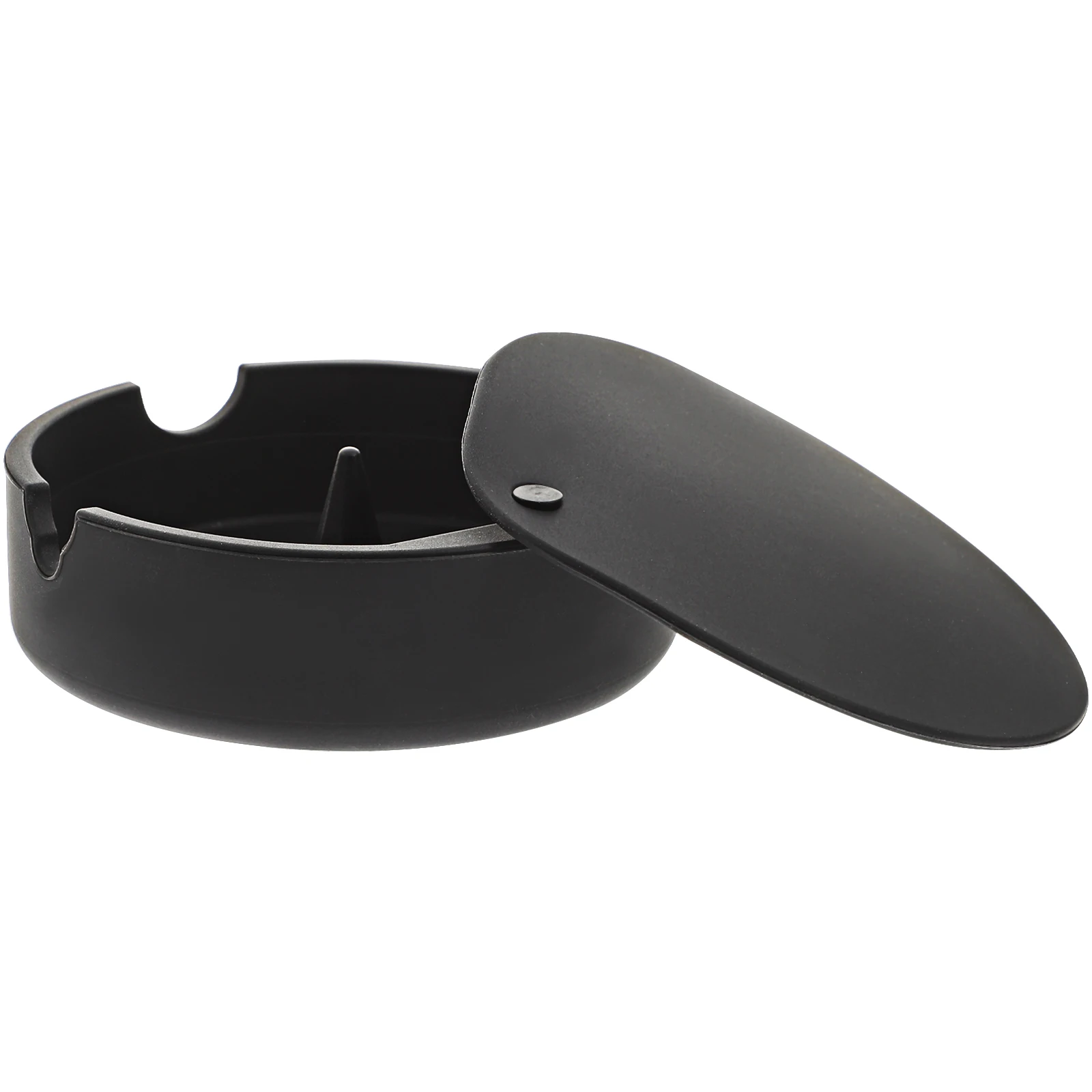 

Ash Tray Ashtray with Lid Colored Silicone Home Living Room Round Black Lidded Shatter-proof