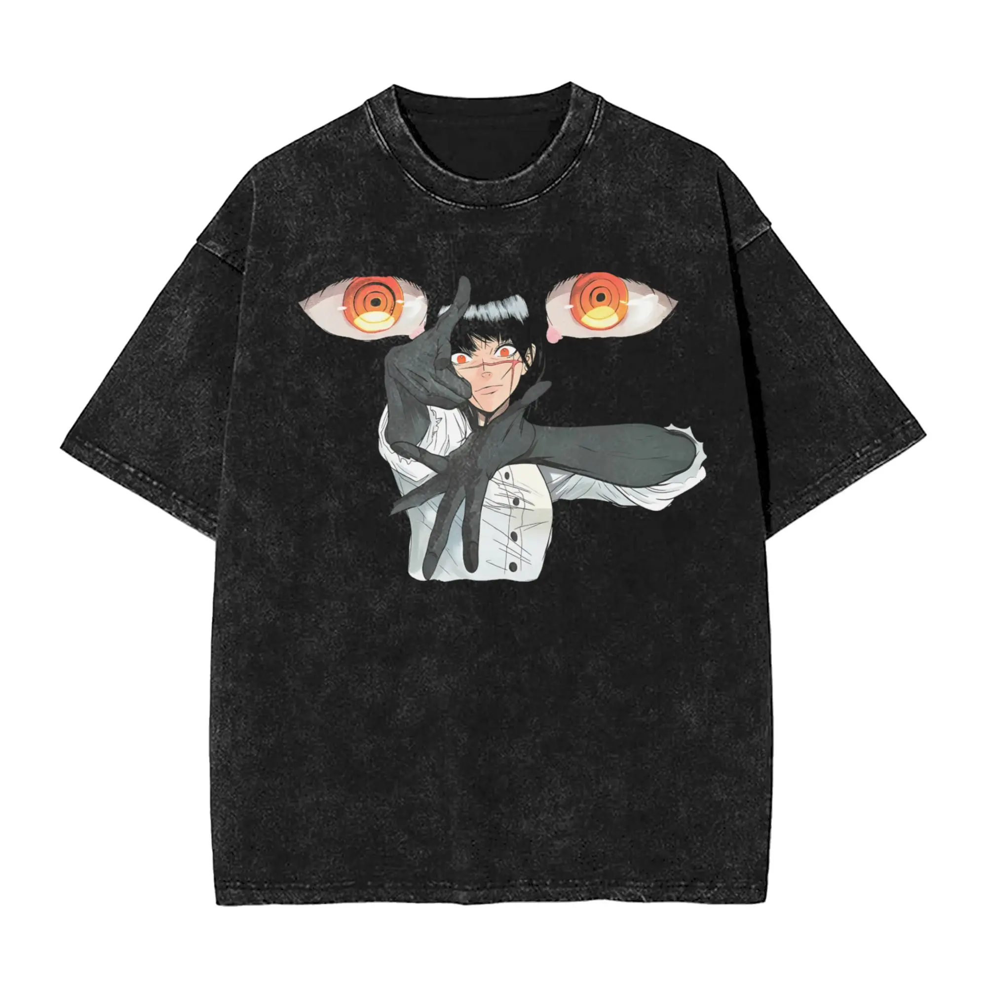 

Yoru Chainsaw Man Reze Washed T Shirt Streetwear Vintage T-Shirts Asa Mitaka Tees Men Women Short Sleeve Oversize Graphic