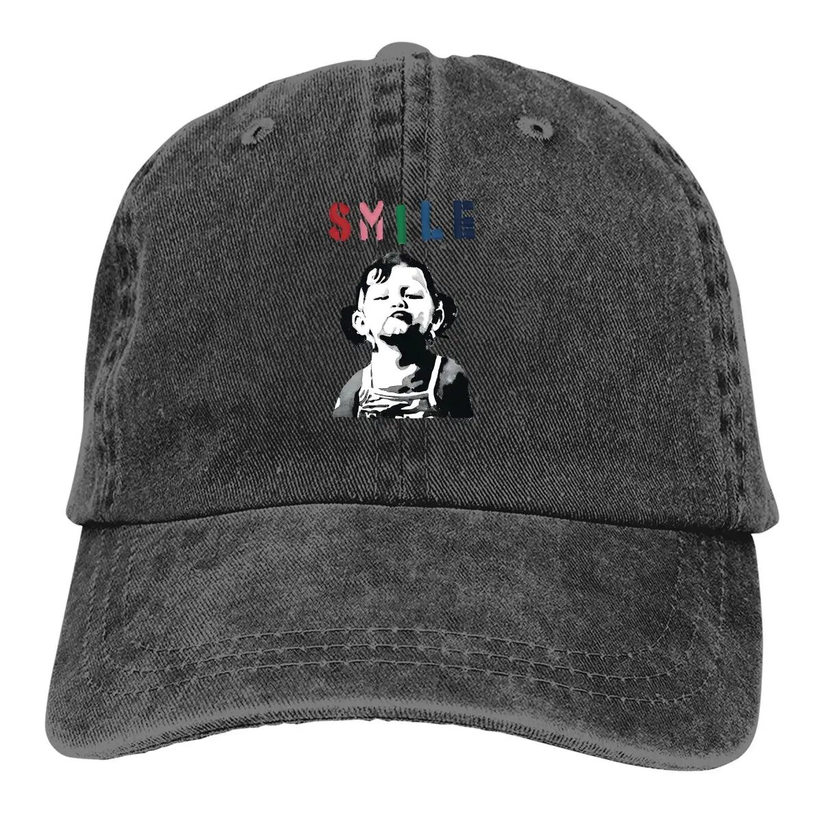 Not Smiling Girl Baseball Cap Men Hats Women Visor Protection Snapback Banksy Art Caps