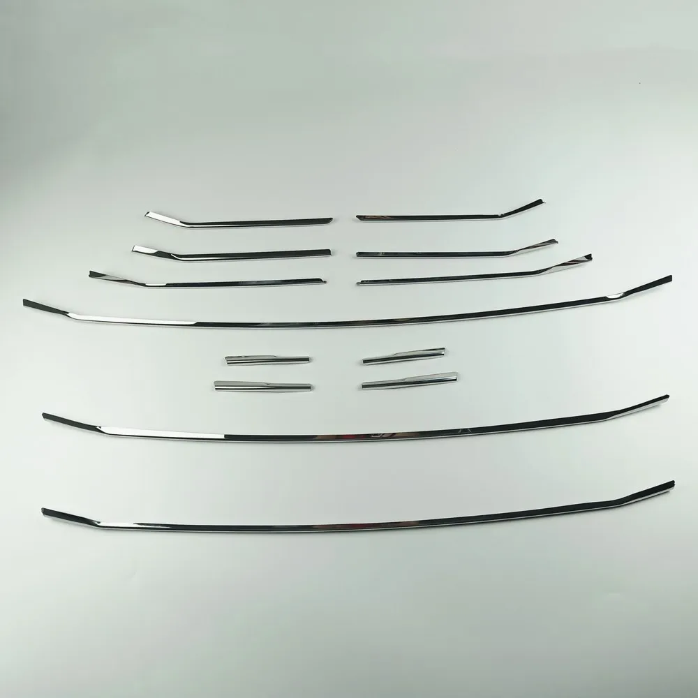 Stainless Steel Car Styling Front Grille Grid Decoration Cover Trim Grill Strips For Audi A4 B9 2017-2019 13pcs Exterior Molding