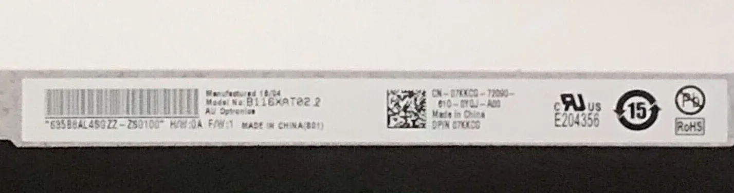 B116XAT02.2 for Dell Digitizer Chromebook 3120 LCD LED Screen with Touch Screen