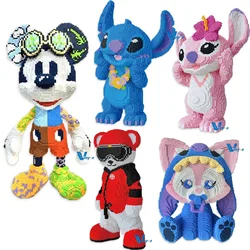 78cm riesige bunte Mickey Magic Baustein Kawaii Stich Engel Modell Linabell Cosplay montiert Ziegel Spielzeug für Kinder Geschenk