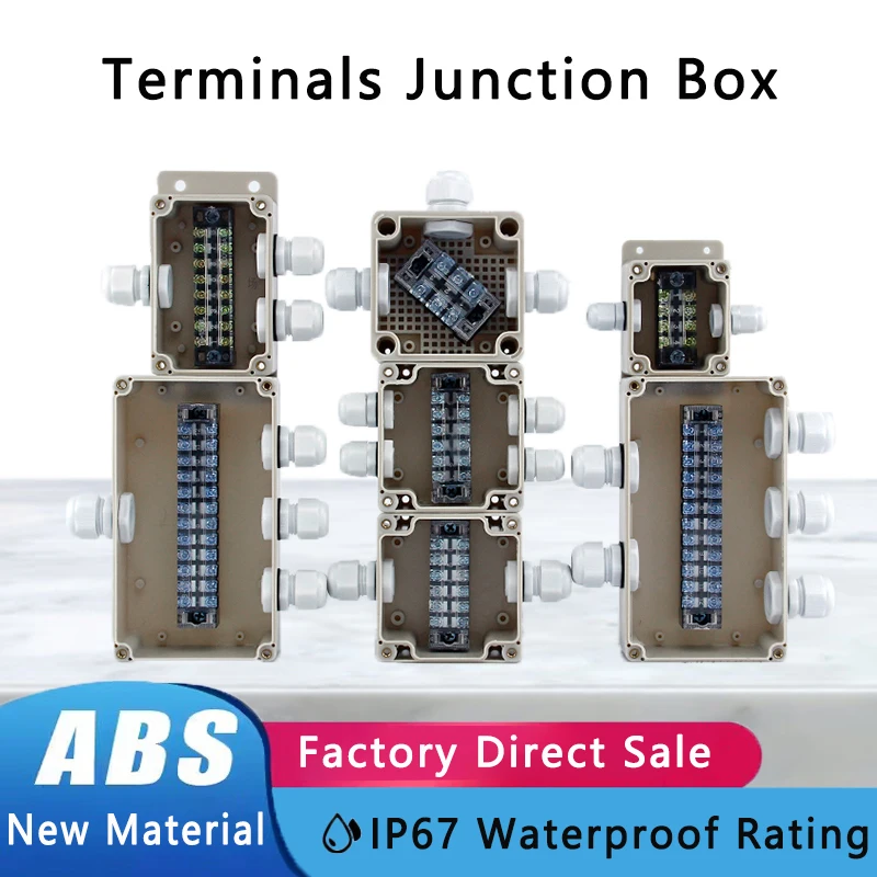 

ABS Plastic Electric Cable Branch Box 15A/25A/100A Outdoor Distribution Enclosure Case Waterproof TB Terminal Junction Box