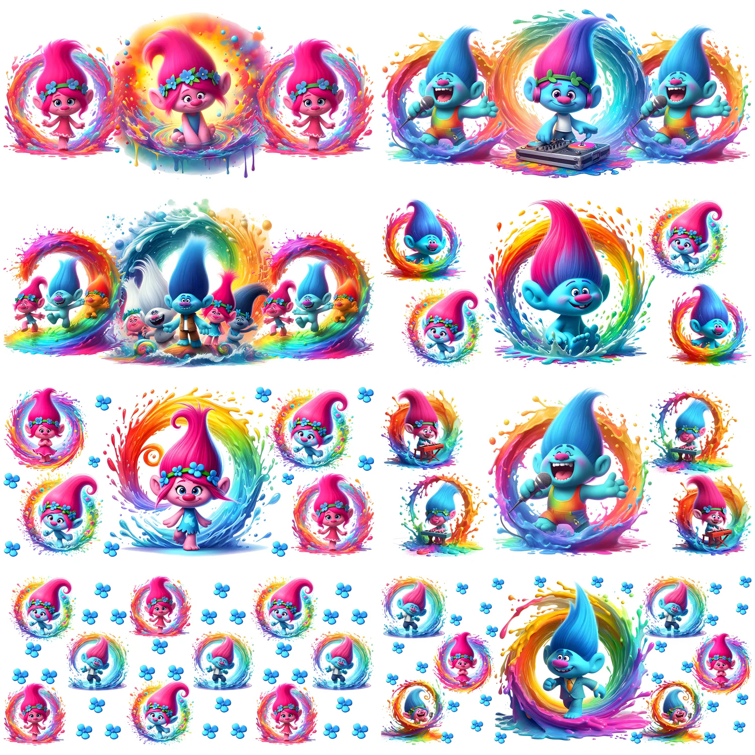 

Monster Cartoon Series easy peel waterproof DIY Decals 3D transfers uvdtf stickers 16oz uv dtf cup wraps for Libbey Glasses