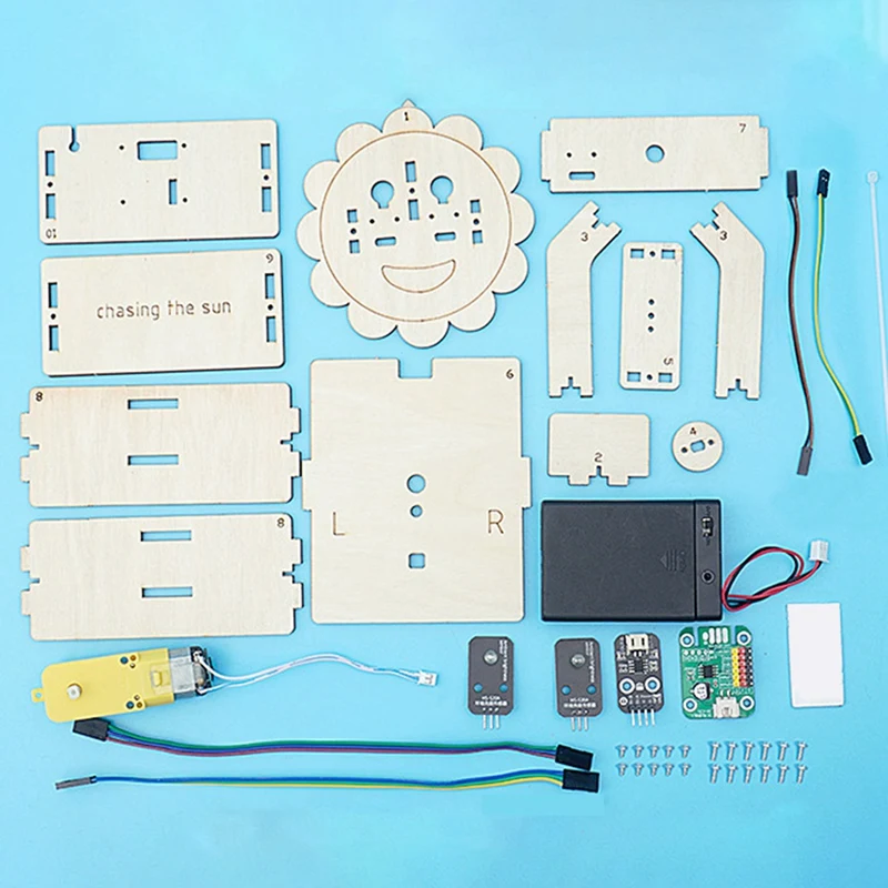 DIY Light Chasing Sensor Material Kits Fun Science Small Making Material Kit Teaching Experiment Model Durable 13 X 9.5 X 16Cm