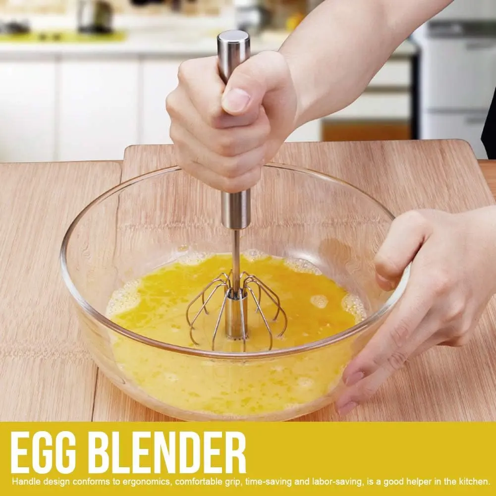 Hand Push Kitchen Beating Mixer, Semi Automatic   Stainless Steel Egg Beater Mixer  Kitchen Gadgets for Beating Stirring Cooking