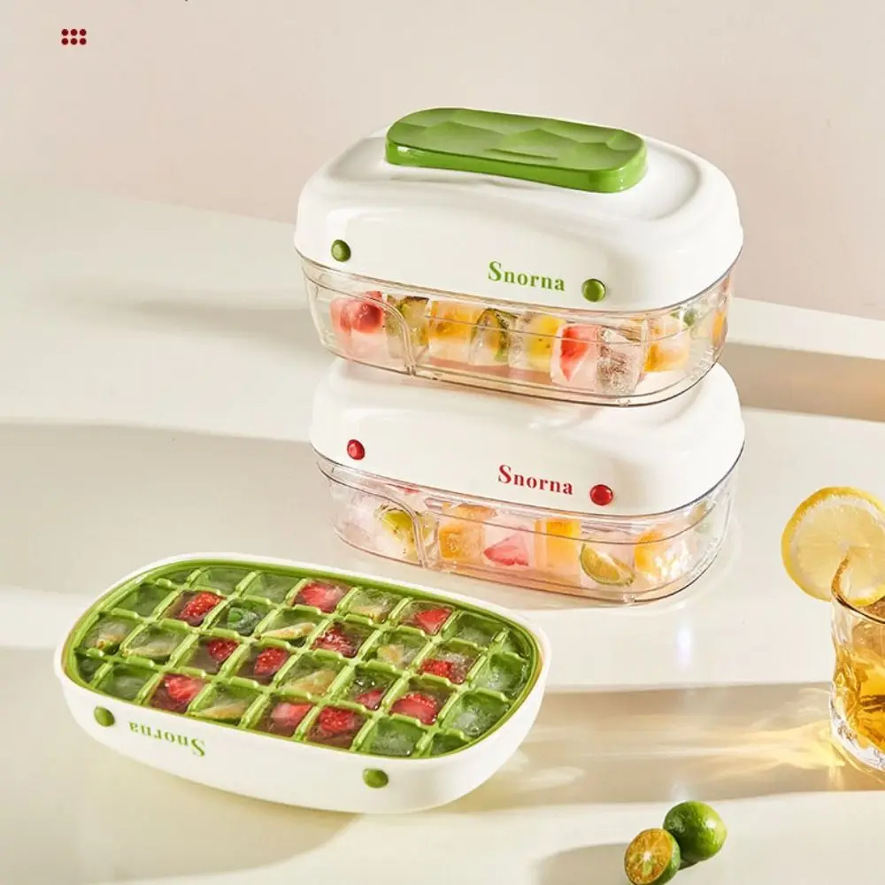 

Portable With Press Ice Cube Tray Mold Easy Release Demoulding Ice Storage Box Quick Freezing With Lid Ice Maker Mold Summer