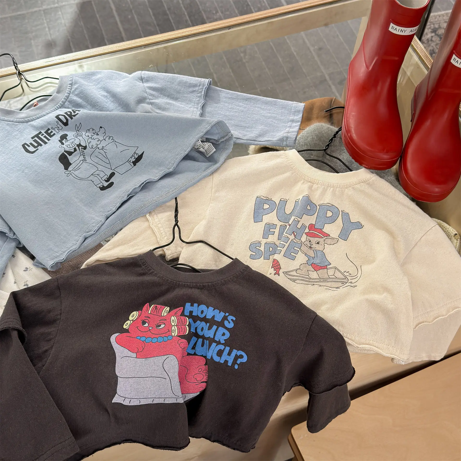 

2026 Spring New Children Long Sleeve T Shirts Cotton Girls Cartoon Letter Print Bottoming Shirts Boys Loose Tops Kids Clothes