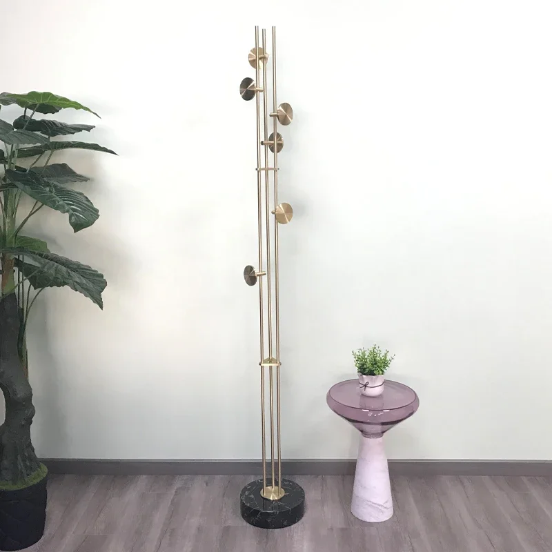 Living Room Hanger Floor Coat Rack Nordic Marble Brass Bedroom Simple Designer Model Room Coat Rack