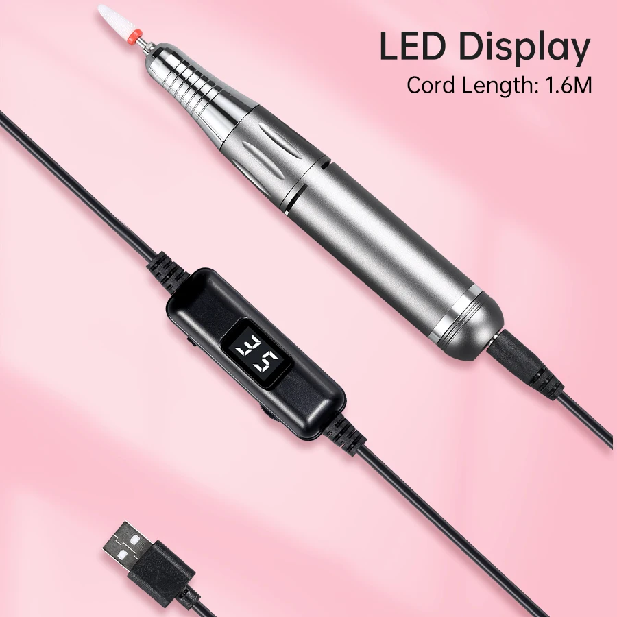 Portable Electric Nail Grinder Nail Drill Pen Manicure Nail Machine Kit Polishing Equipment Nail Art Tool Salon Home Use