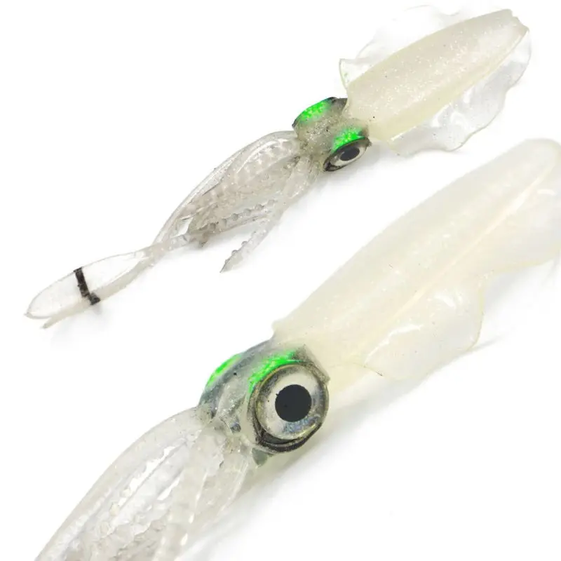 Squid Fishing Bait with Ear, Thin Fin, Soft Baits, Fish-shaped Fake Lure