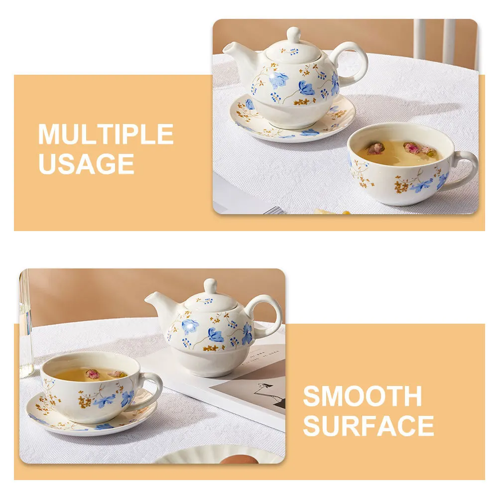 

1Set Ceramic Teaware Set Classic Bright Finish Kung Fu Tea Pot Multiple Usage for Fruit Soaking Water Household Gathering