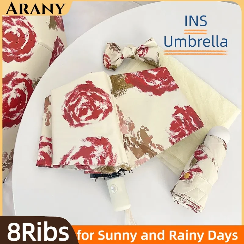 

Best-selling Digital Printed Sun Umbrella Retro-style Oil Painting Folding Umbrella All-weather Women's Sun Shading Umbrella 양산