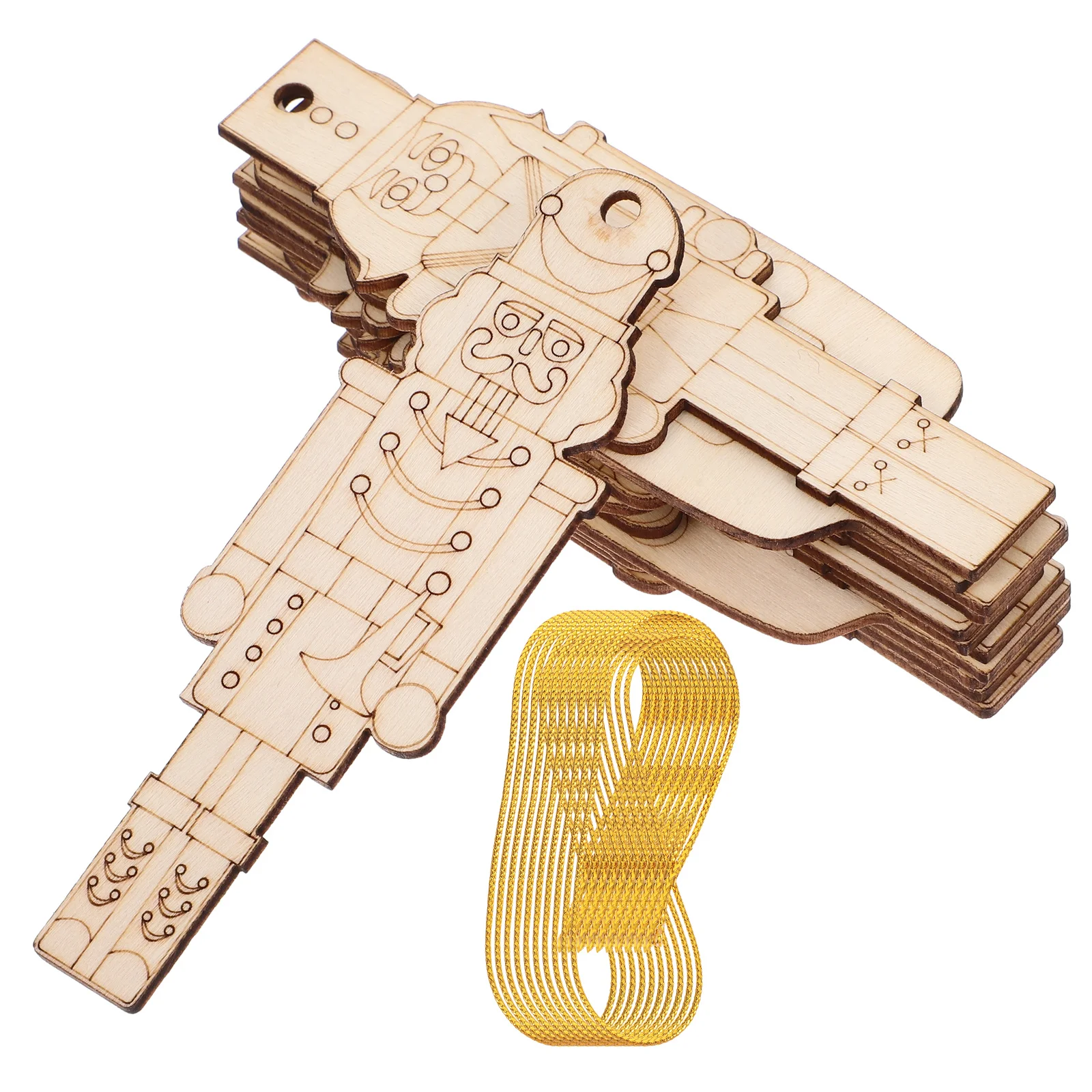 

12pcs Nutcracker Wood Cutouts Unfinished Christmas Ornaments For Tree Window Door Hanging Xmas Diy Crafts Decorative Wooden